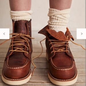 Red Wing Shoes Women's Brown Leather Combat Boots